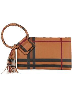 Women's V Tan Leather Formal Purse Wristlet Wallet Casual Evening Handbag